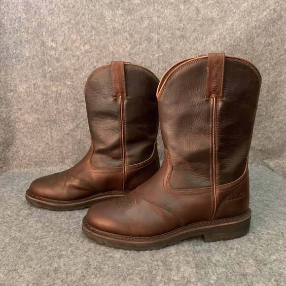 Cabela’s Men’s 11” Pinedale Brown Leather Pull Up Western Work Boots - Picture 4 of 9